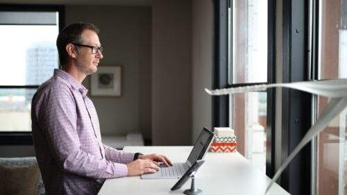 Using standing desk